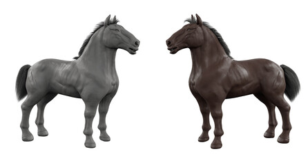 Fototapeta premium two horses isolated on white