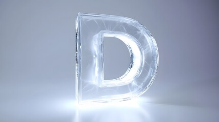 3D ice cube alphabet font with a shiny metal letter A symbol for email and internet communication