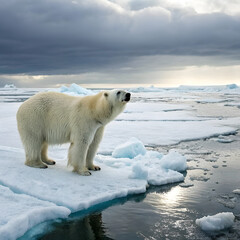 polar bear on ice