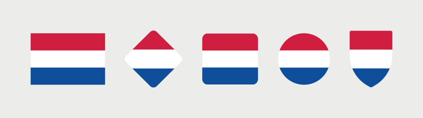 
Vector Netherlands National Flag icon collection. Flag set of Netherlands various styles.