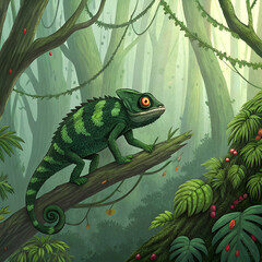 green lizard on a leaf