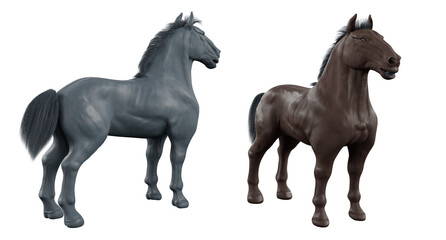 Fototapeta premium horses isolated on white
