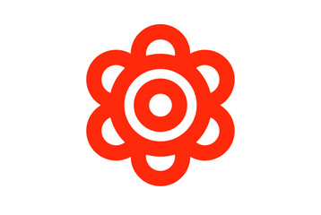 シンプルな赤色の花丸のベクターイラスト
