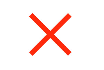 シンプルな赤色のバツのベクターイラスト