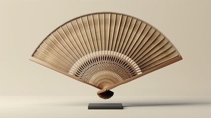 woven hand fan on a white background