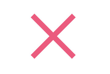 シンプルなピンク色のバツのベクターイラスト
