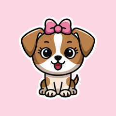cute cat and dog sticker