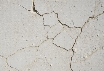 Obraz premium Cracked White Wall Texture – Abstract Background with Natural Cracks, Aged Surface, and Vintage Grunge Effect for Design, Construction, and Decorative Use
