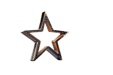 Glänzender Stern mit goldenem Rand und Glitzereffekt – PNG mit transparentem Hintergrund

