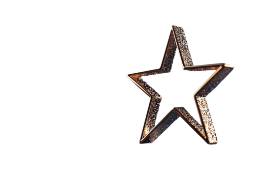 Glänzender Stern mit goldenem Rand und Glitzereffekt – PNG mit transparentem Hintergrund

