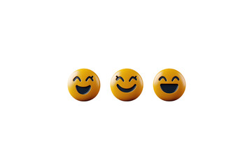 Naklejka premium Lächelnde Emoji-Symbole – PNG mit transparentem Hintergrund