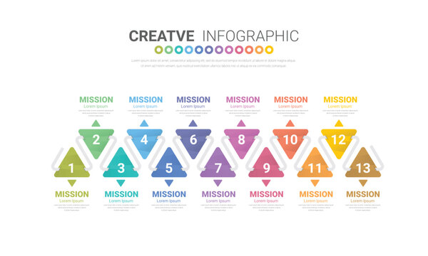 Infographic design template with numbers 13 option for Presentation infographic, Timeline infographics, steps or processes.