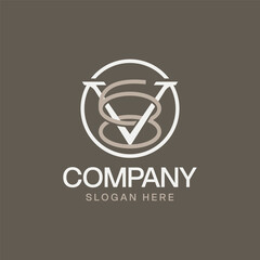 Letter V68 Minimal Logo Design