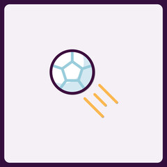 Dynamic soccer ball icon with motion lines symbolizing movement and energy