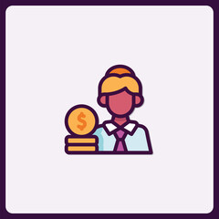 Financial advisor icon showcasing monetary growth and investment strategies