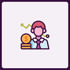 Financial Growth Icon Illustrating Investment Success and Business Acumen