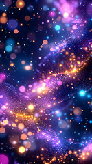Fototapeta premium Abstract digital artwork of vibrant glowing particles