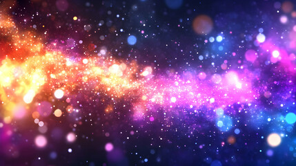 Abstract glowing particles, vibrant colors