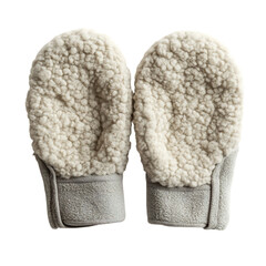 A Pair of Fleece Lined Mittens Isolated on Transparent Background