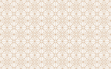 Fototapeta premium Islamic Pattern Background Seamless, Gold Line Geometric Seamless Pattern Background