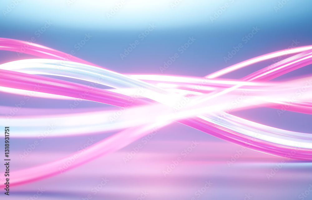 Poster dynamic light waves creating abstract art digital space visual design futuristic environment close-u