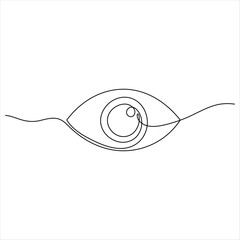 eye watch continuous single line drawing of  minimalist eye with retina outline design  vector illustration