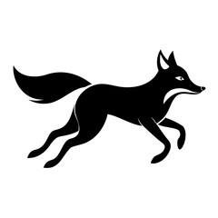 Running Fox Silhouette Vector Illustration | High-Quality Black Design on Transparent Background