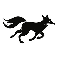 Minimalist Running Fox Vector Illustration – High-Resolution Silhouette Design