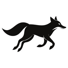 Running Fox Silhouette Vector Illustration | High-Quality Black Design on Transparent Background