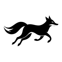 Running Fox Silhouette Vector Illustration | High-Quality Black Design on Transparent Background