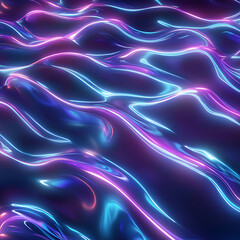 Obraz premium Dynamic flowing waves abstract digital art vibrant colors virtual space close-up fluid motion and light