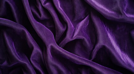 Fototapeta premium Luxurious Purple Velvet Fabric Texture with Elegant Drapes and Folds