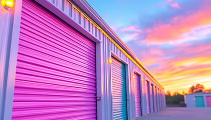 Colorful storage units at sunset (1)