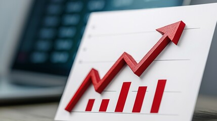 A graph with a rising trend, symbolizing growth and success in business.