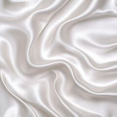 Obraz premium Elegant white satin fabric texture studio setting visual content soft atmosphere close-up perspective textile concept