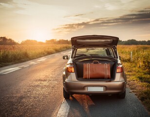 old car on the road