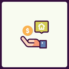 Conceptual Icon Representing Investment In Real Estate or Home Ownership
