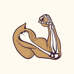 Skeleton fitness hand and stronge arms design