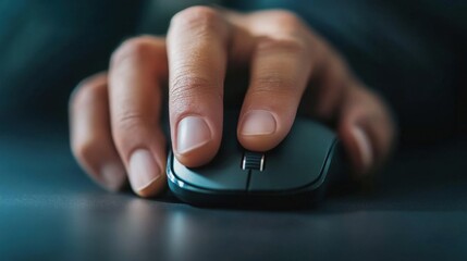 A hand using a computer mouse clicks