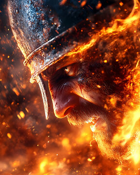 Fiery Viking warrior