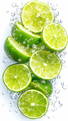 Fresh limes in water