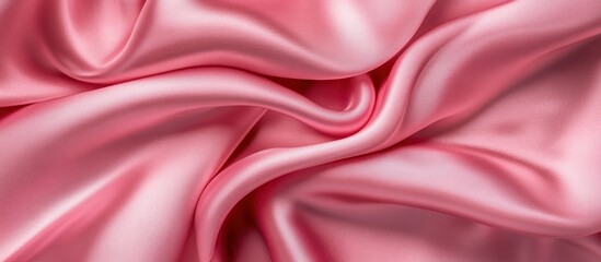 Fototapeta premium Pink silk fabric texture, draped folds, studio backdrop, design