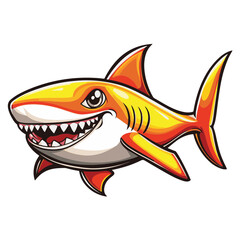 Fototapeta premium Shark cartoon vector illustration 