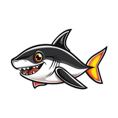Fototapeta premium Shark cartoon vector illustration 