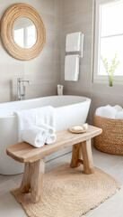 Modern, minimalist bathroom with a spa-like feel