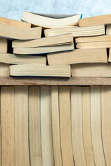 Stack of old books. Educational background