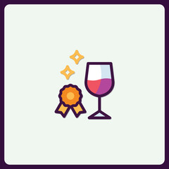 Elegant wine tasting award emblem, symbolizing achievement and quality