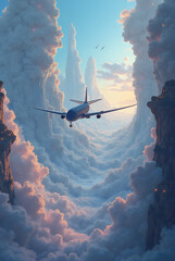 Airplane above the clouds、 fantastic world、A world I've never seen
