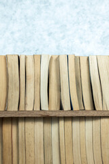 Stack of old books. Educational background