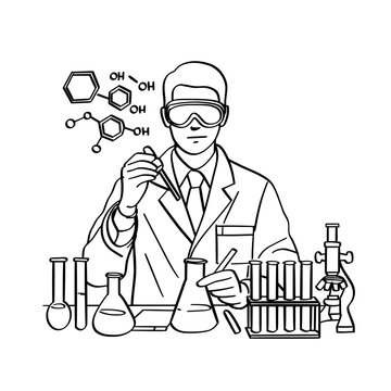 scientist conducting experiment in lab clip art preview